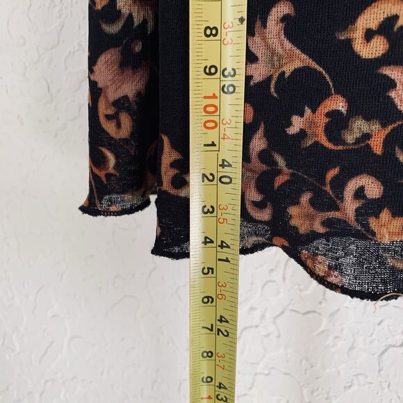 VTG Y2K La Belle Babydoll Milkmaid Midi Dress Women M Black Floral Whimsigoth - Picture 8 of 11